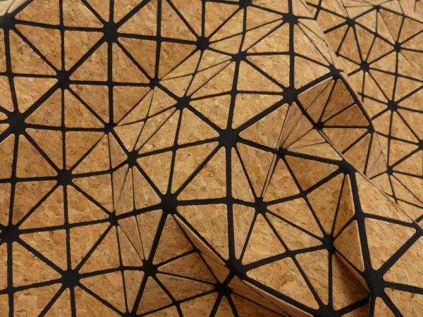 Kork Panel Vierecke mit Canvasrücken in schwarz